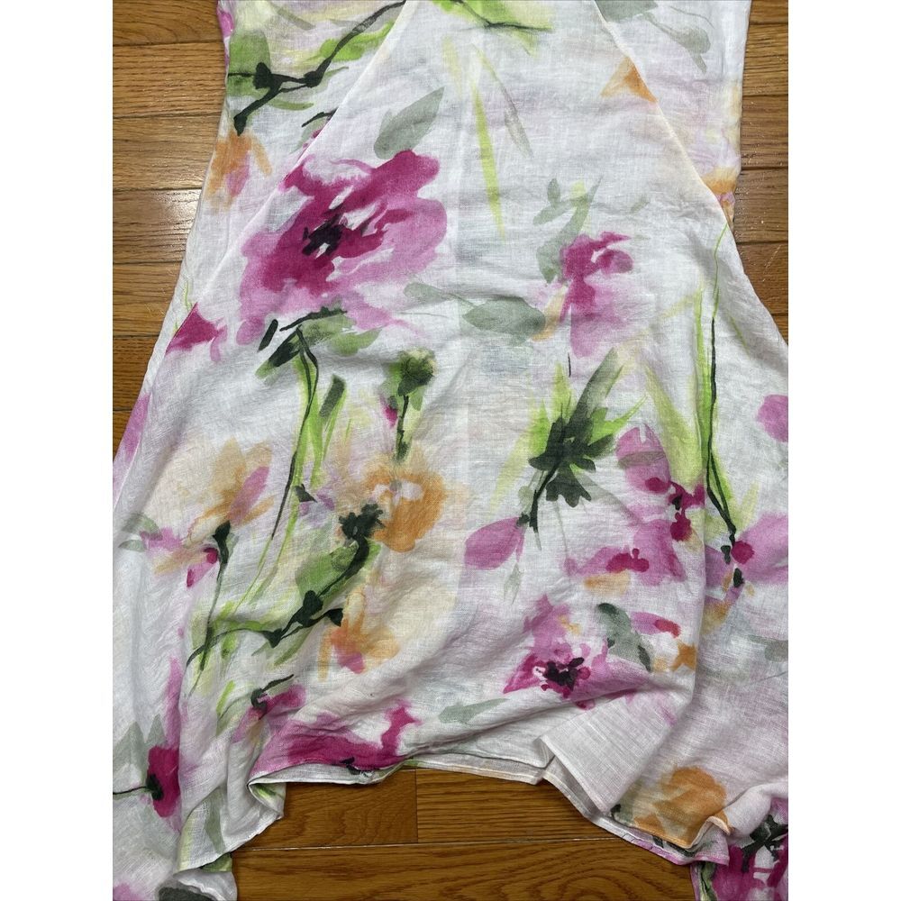 Stile Benetton Made In Italy Linen And Cotton Floral Dress Beach Coverup Size M - Picture 5 of 10